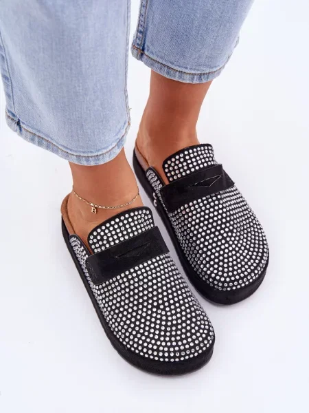 Zirkonové pantofle Ps1 na platformě černé