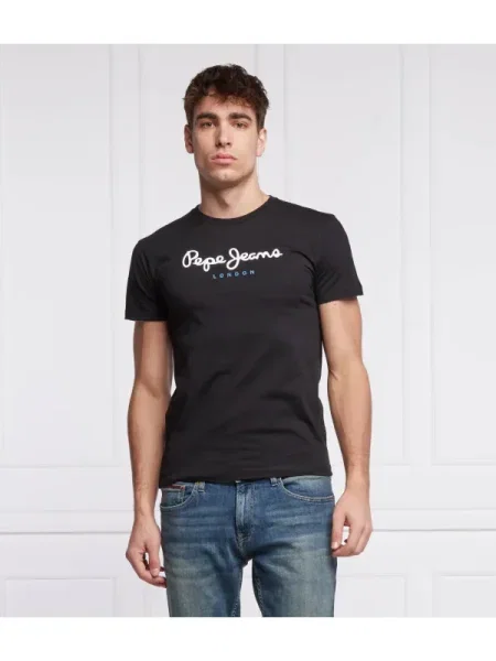 Pepe Jeans Tricou Eggo / alb / albastru negru