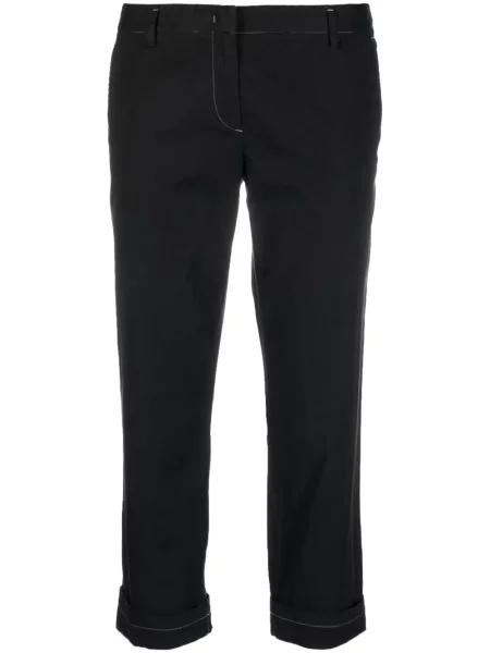 Zkrácené kalhoty Prada Pre-owned s nízkým pasem černé