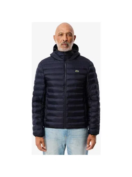 Kurtka Lacoste Puffer Small Logo granatowy S niebieska