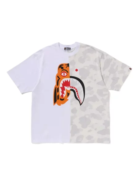 Tricou A Bathing Ape® cu dungi de tigru alb