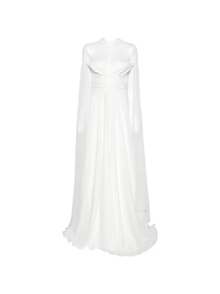Rochie maxi Alessandro Legora cu volane alb