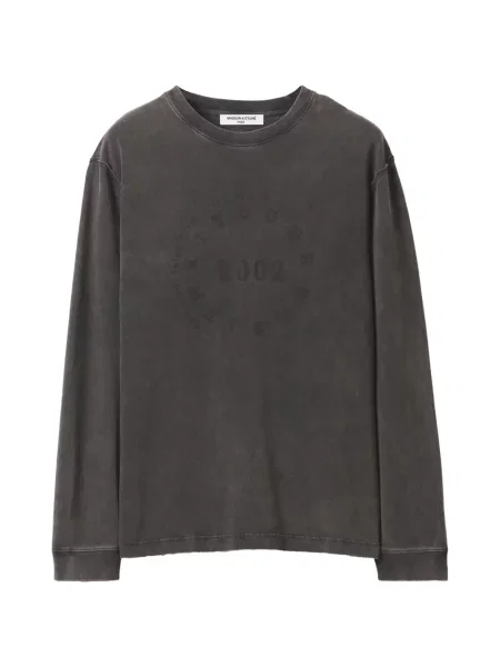 Lung tricou Maison Kitsune cu imagine negru