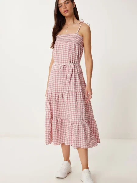 Happiness İstanbul Rochie de vară mov liliachiu / mauve / murdar alb