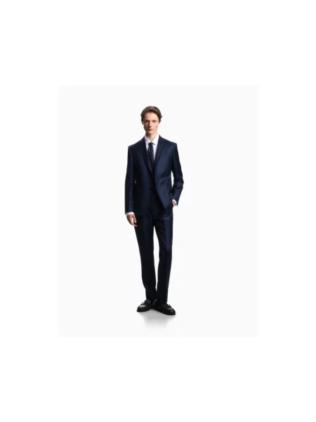 Garnitur Emporio Armani wełniany niebieski