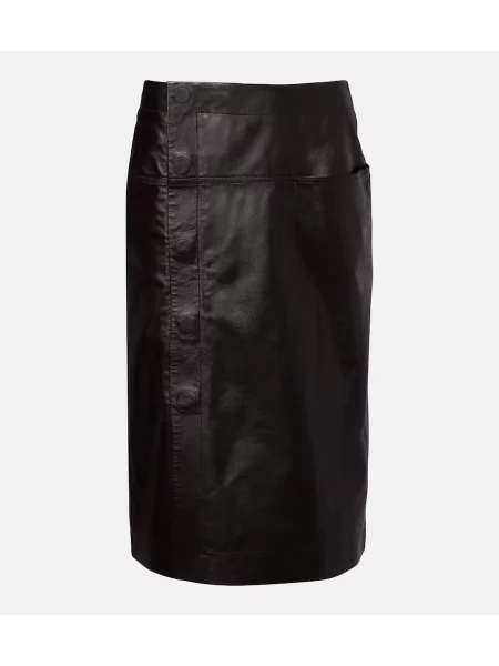 Fustă din piele Lemaire până la genunchi negru