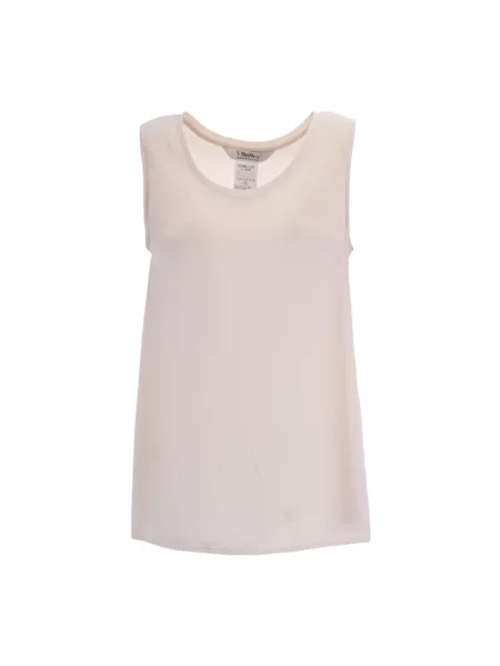 Top Max Mara Studio bez rękawów beżowy
