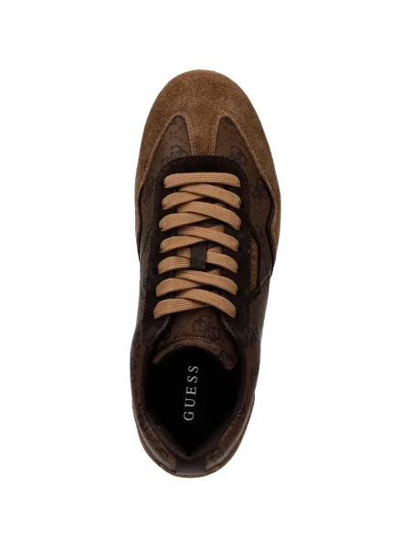 Fűzős csipkés sneaker Guess barna