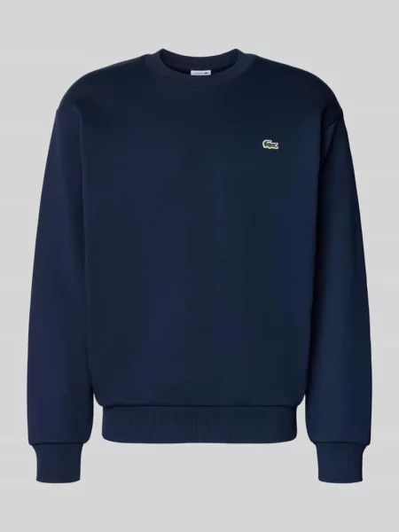 Bluza o kroju regular fit z mieszanki bawełny Lacoste niebieska