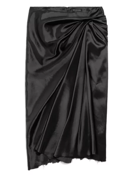 Fustă midi Balenciaga drapată negru