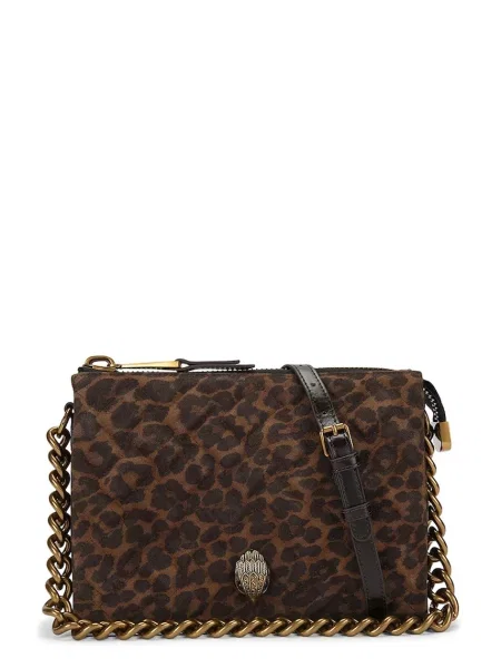 Kurt Geiger London crossbody torbica usnjena KENSINGTON rjava