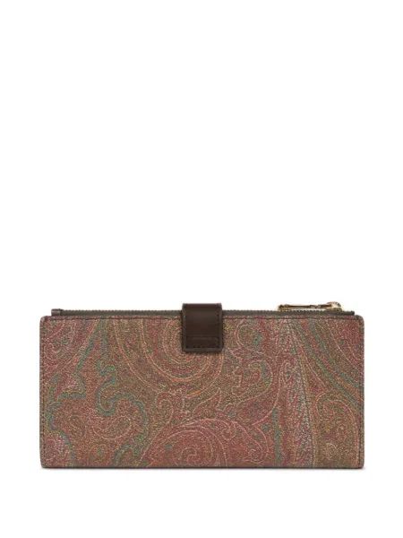 Portofel Etro cu model paisley din jacard maro