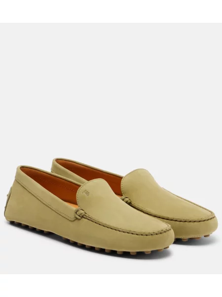 Pantofi loafer Tod's din piele de căprioară verde