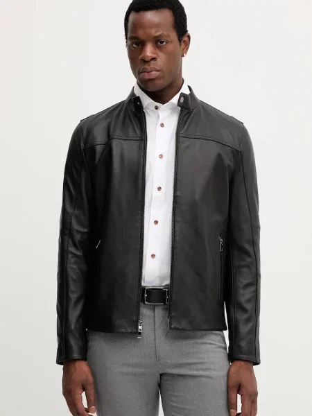 Кожено яке Michael Kors преходен модел черно