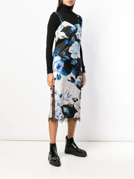 Rochie midi Off-white cu imagine alb