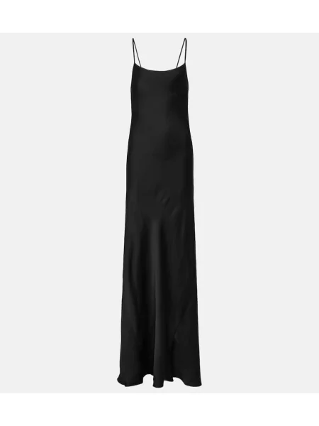 Rochie Victoria Beckham din satin de costum negru
