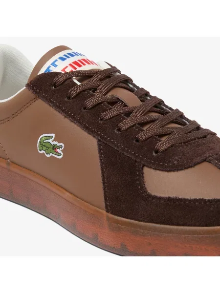 Lacoste Skórzane Sneakersy Baseshot Pro brązowy