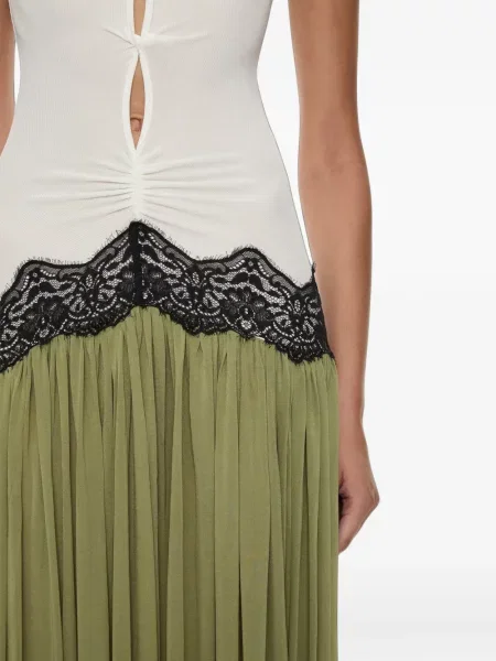 Rochie maxi Christopher Esber din dantelă verde