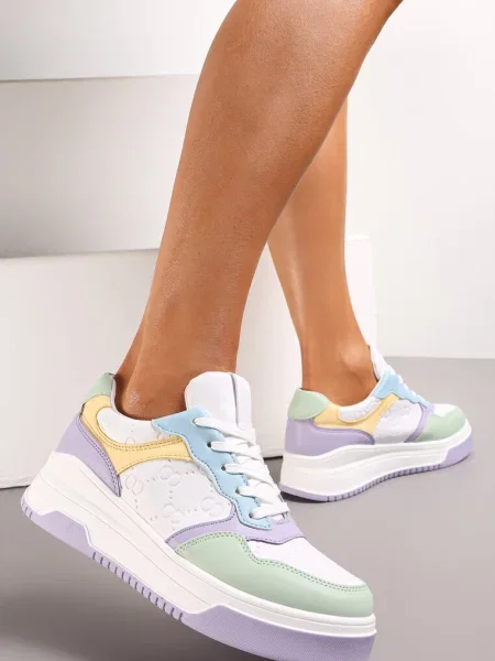 Sneakers Albi-Mov cu platformă Ainne alb