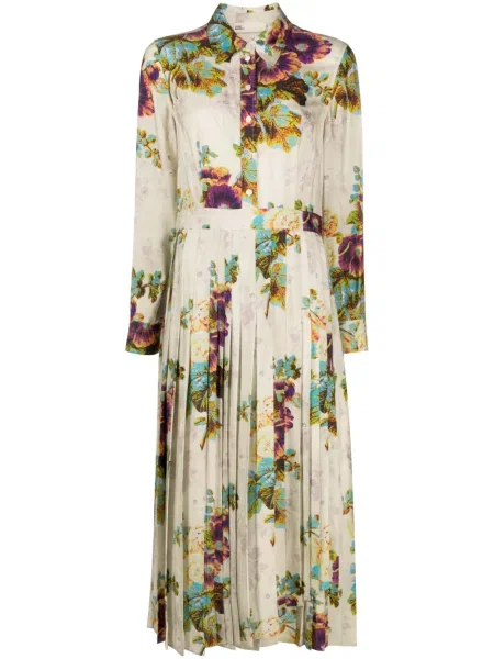 Midi rochie tip cămașă Tory Burch cu model floral cu imagine