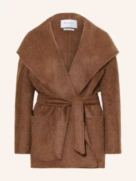 Max Mara Kabát Golf S Velbloudí Srstí světle hnědá