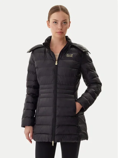 Dámska bunda Emporio Armani Train Core Eco Down Caban black čierna