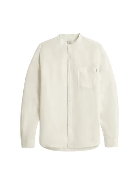 Lniana koszula Woolrich zielona
