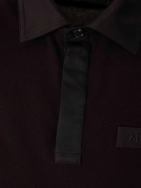 Polo Moncler scurt cu autograf negru
