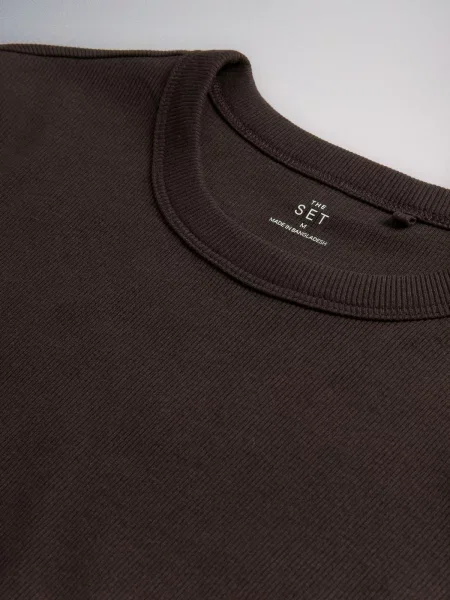The Set Tricou maro / negru alb