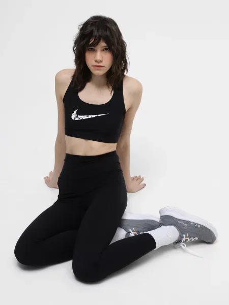 Топ спортивний NIKE Swsh Ls Hbr чорний