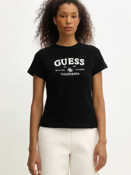 Тениска Guess CELIA дамска черно