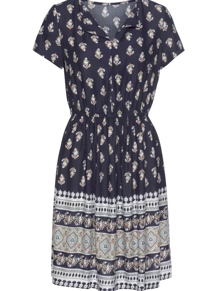 VIVANCE Obleka mornarska / sepija / svetlo siva / off-bela bela