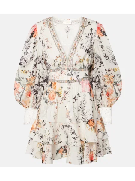 Lniana sukienka Camilla w kwiatki