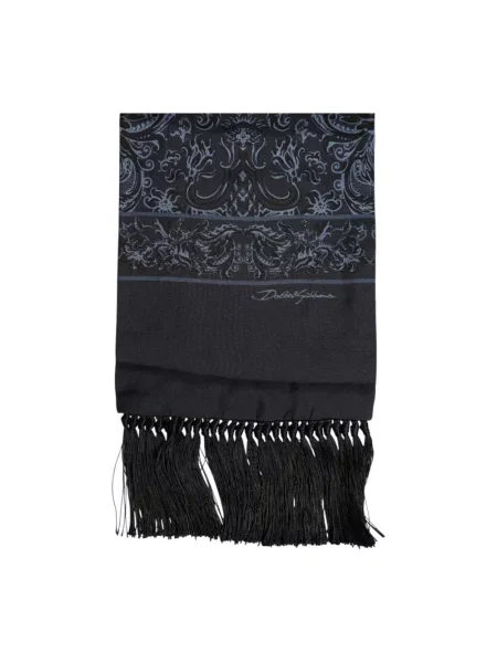 Szal Dolce And Gabbana z wzorem paisley niebieska