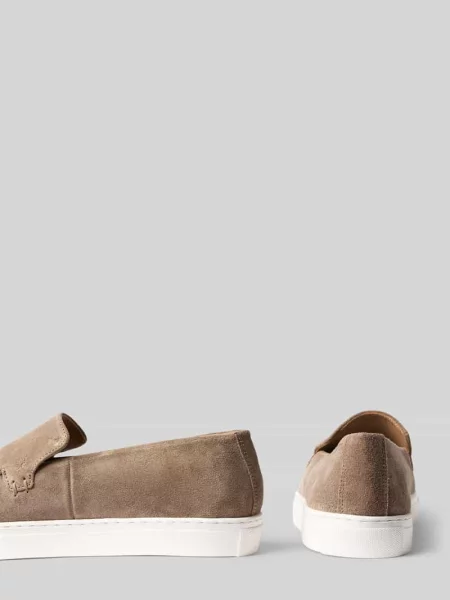 Sneakersy wsuwane ze skóry ze wzorem z logo Joop! Shoes beżowe