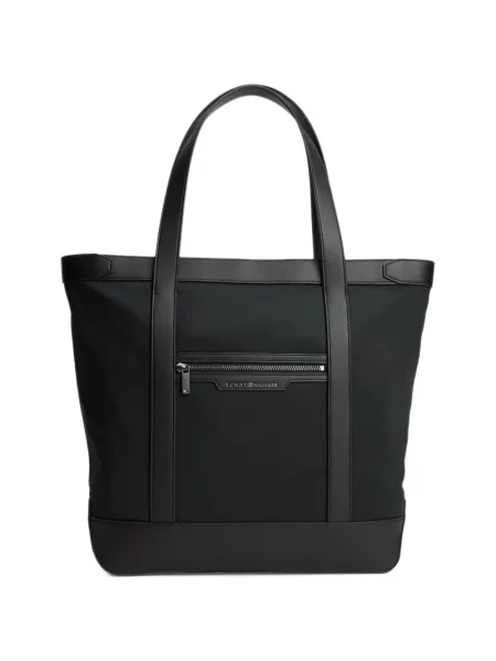 Geantă Tommy Hilfiger cu autograf negru