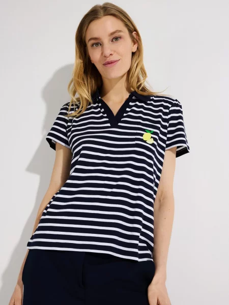 More & More Koszulka Kobiety niebieski|biały w 36 biała