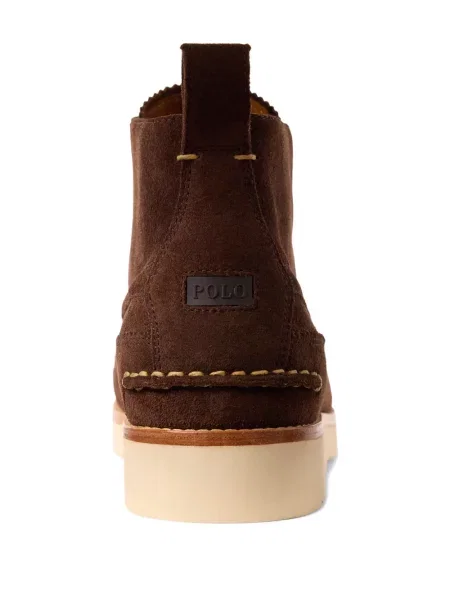 Mănuși Polo Ralph Lauren din piele de căprioară cu șireturi cu vârf închis albastru