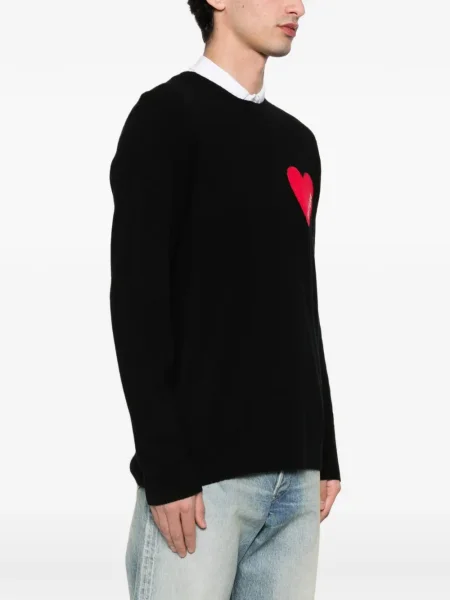 Pulover From Future cu motiv cu inimi negru