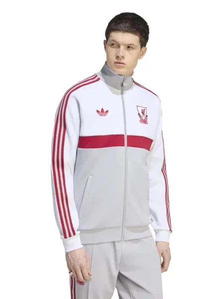ADIDAS PERFORMANCE Tréningová bunda LFC OG svetlosivá / purpurová biela