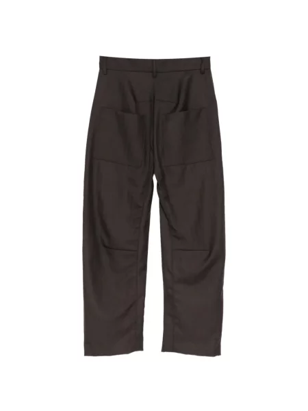 Pantaloni Nili Lotan cu model herringbone maro