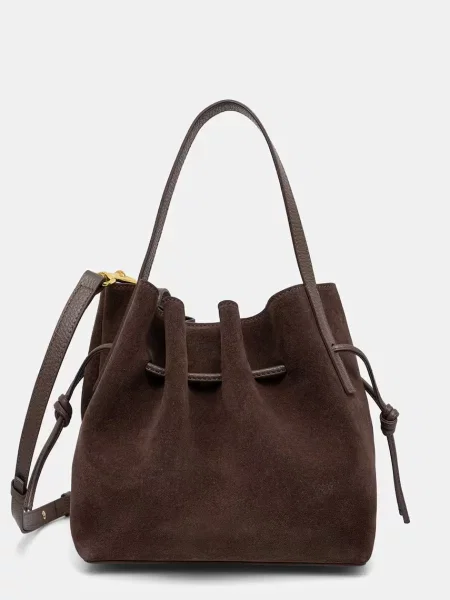 Yuzefi geantă crossbody pentru femei din piele MINI SCALLOP maro