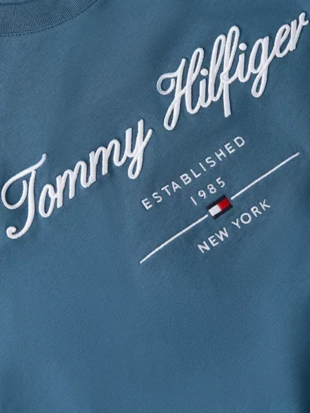Tricou Tommy Hilfiger cu broderie albastru
