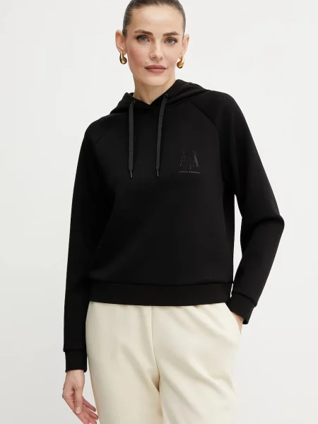Суичър с качулка Armani Exchange с качулка черно