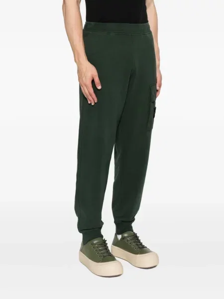 Pantaloni Stone Island cu strasuri verde
