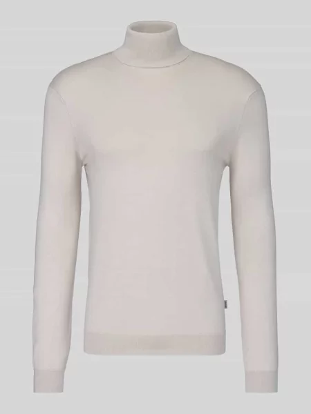 Sweter z golfem o kroju regular fit z mieszanki model WYLER' Only & Sons beżowy