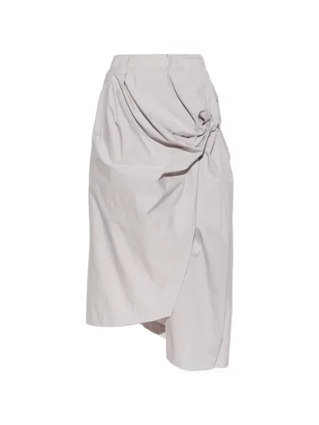 Fustă midi Issey Miyake asimetrică drapată gri