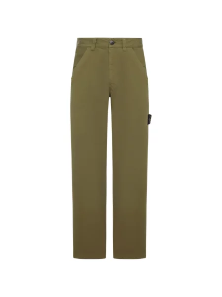 Pantaloni Stone Island cu strasuri verde
