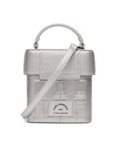 KARL LAGERFELD Ročna torba Srebrna