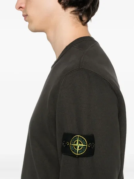 Hanorac crewneck Stone Island cu strasuri gri